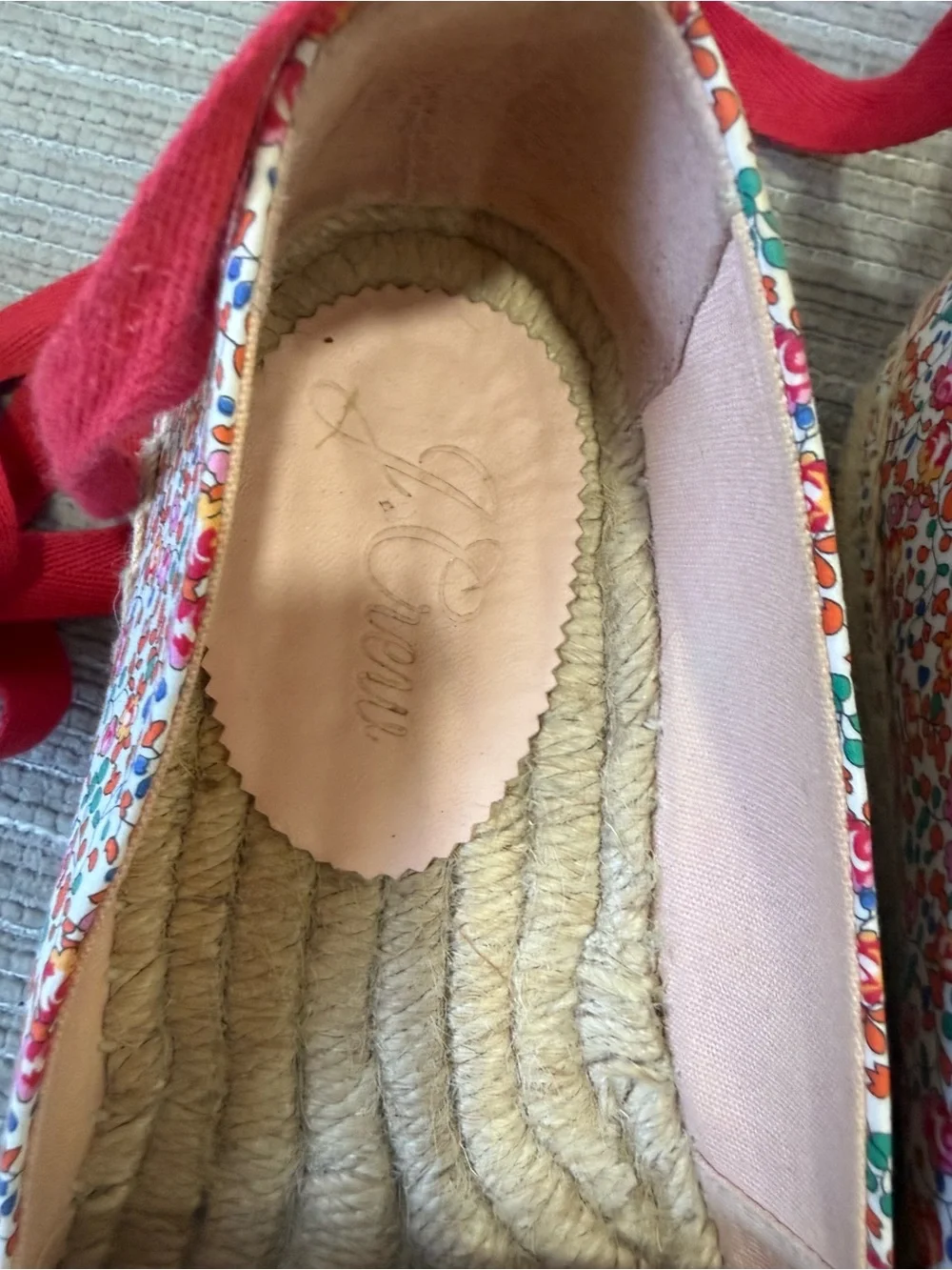 J.Crew Women Espadrilles Floral Canvas Lace Up Ankle Tie Size 9